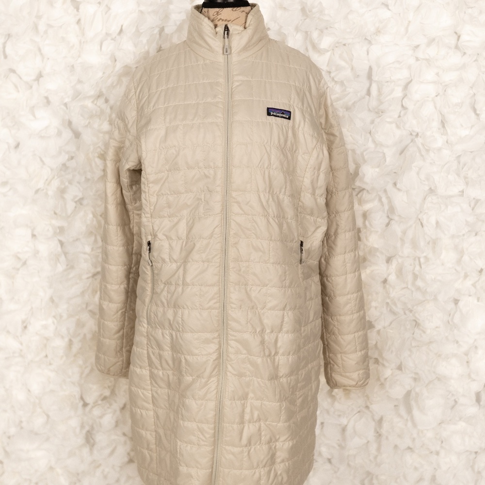 Patagonia Nano Puff Parka XL, pale gray/ white